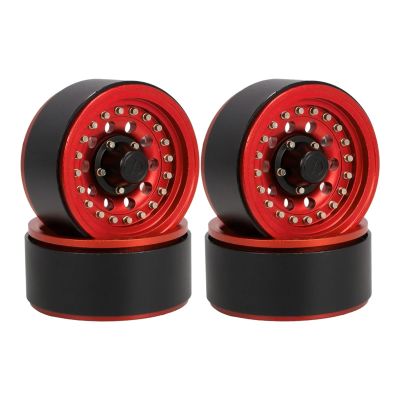 Aluminum 1.9" Beadlock Wheel Rims for 1/10 RC Car Crawler SCX10 RR10 Capra TRX4 TRX6 VS4 BRX01 Element Enduro TF2 YK6101 EX86190(4PCS Red)