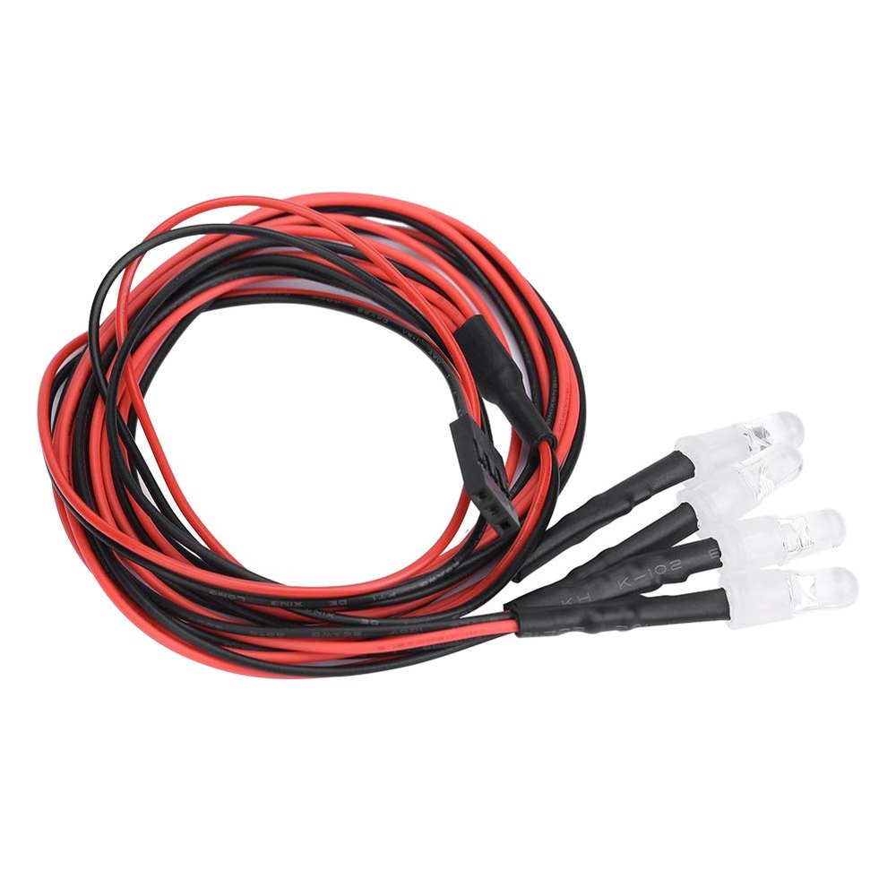 Cool and Real 4PCS 5mm Headlights LED Lights for Model Drift Car Vehicle, Low Power Consumption for RC Car Fans (Light 5 red)