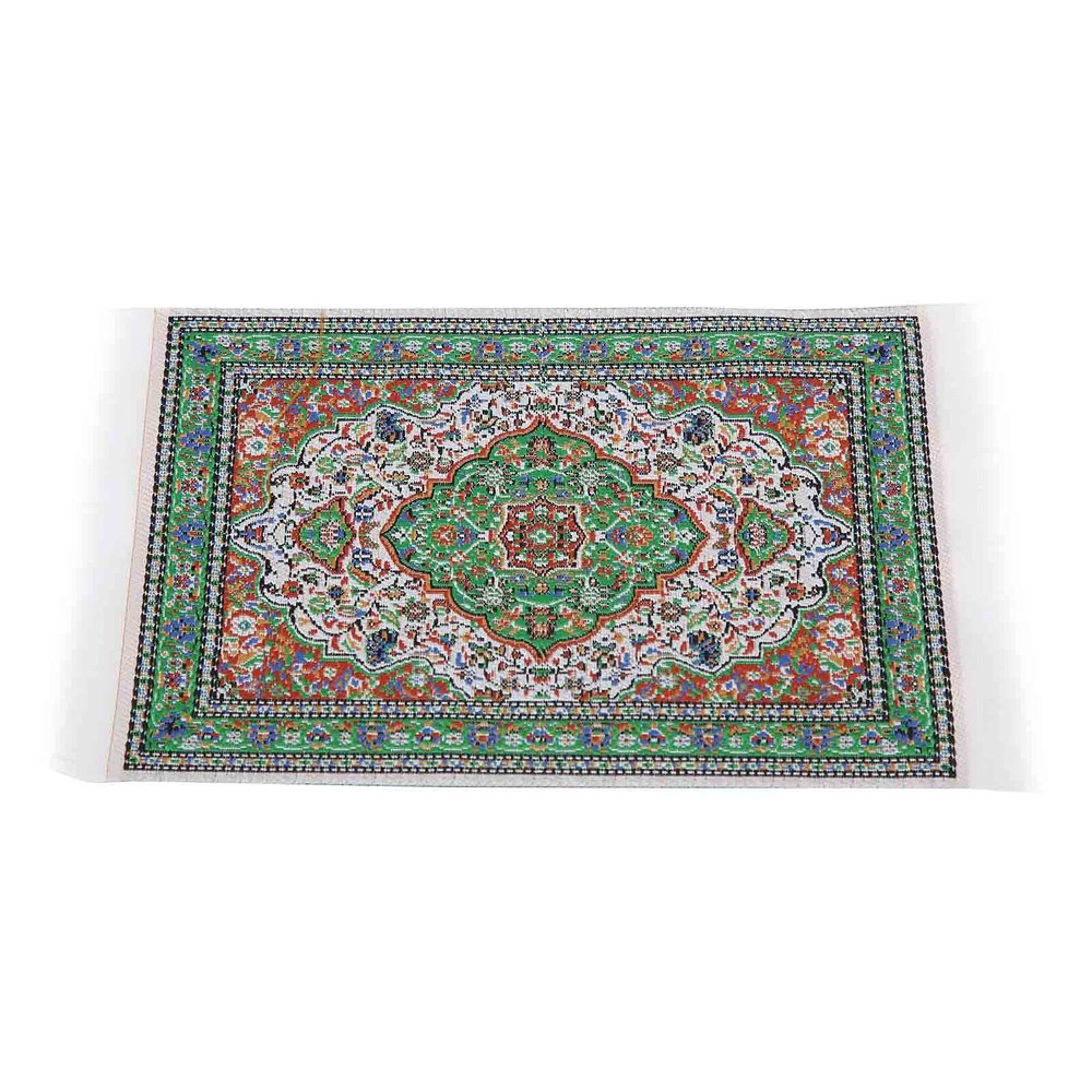 1:12 Dollhouse Miniature Exquisite Silk Carpet Elegant Rug for Doll House Living Room Decor Enthusiasts (#2)