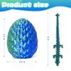 Philicoco 3D Printed Articulated Dragon Egg  Easter Basket Stuffers, Fidget Toy Gift for Kids & Adults(Green) view 2