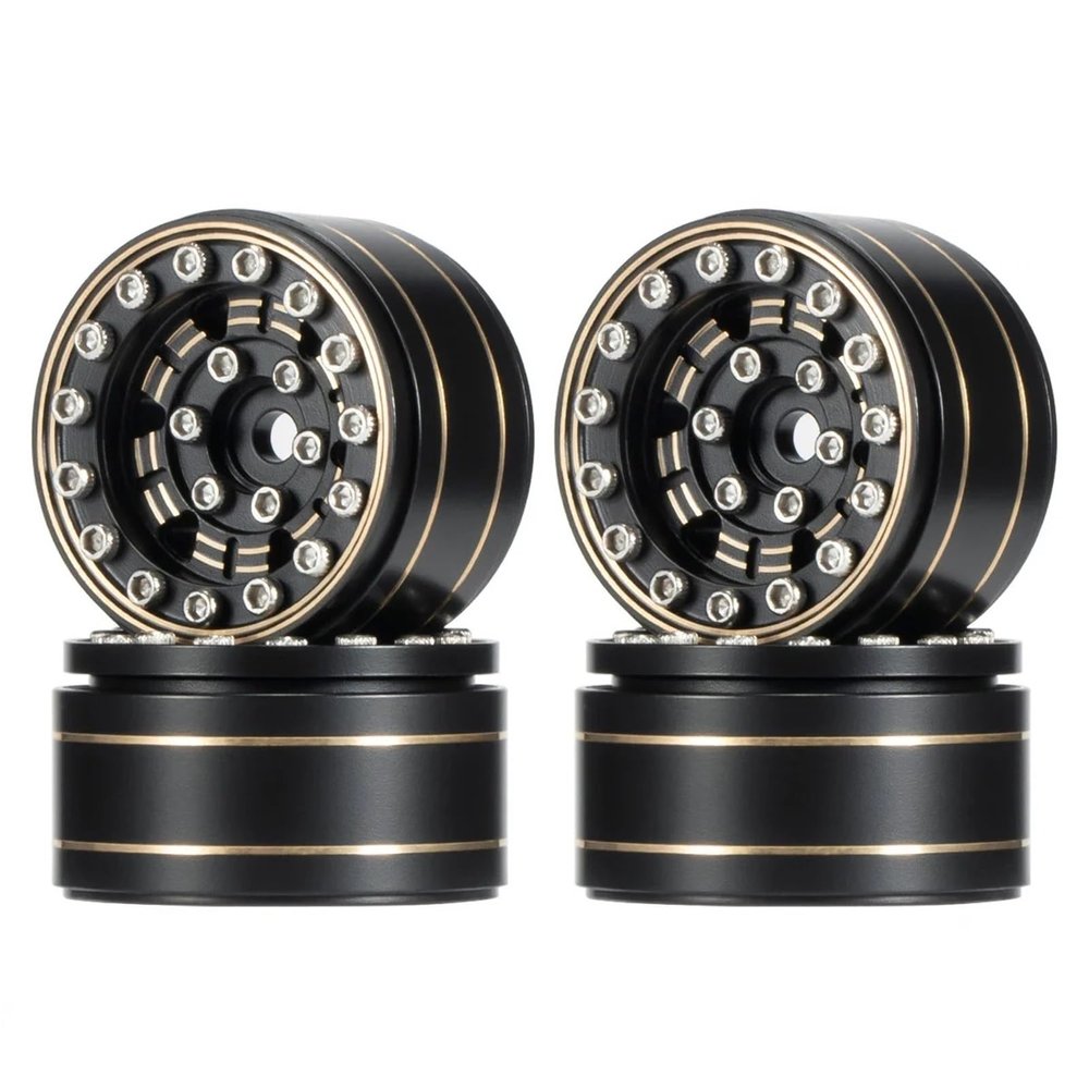 SCX24 Brass Weights 1.0 Inch Beadlock Wheel Rims Negative Offset for 1/24 1/18 RC Crawler AX24 FCX24 K5 for Blazer Enduro24 TRX4M