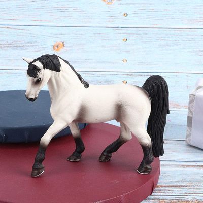 White Horse Model Toy Lifelike Handpainted Educational Animal Figure for Kids Children Decor, Odorless PVC Statue for Collectors Teachers
