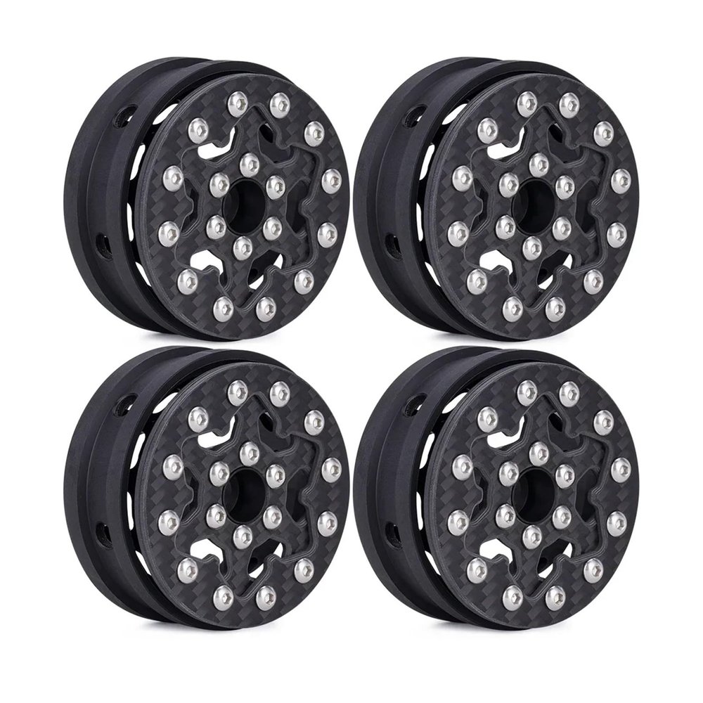 1.9 Inch Carbon Fiber Beadlock Wheel Rims for 1/10 RC Crawler Car for Axial SCX10 D90 TRX4 TRX6 Gen8 DIY