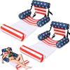 2 Pack 2 in 1 Inflatable Pool Floats Lounge with Leg Arm Rests Fabric Floating Lounger Chairs Blow up Pools Noodles for Adult Heavy Duty Float Chair for Party Summer Water Beach Lake(American Flag) view 1