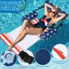 2 Pack 2 in 1 Inflatable Pool Floats Lounge with Leg Arm Rests Fabric Floating Lounger Chairs Blow up Pools Noodles for Adult Heavy Duty Float Chair for Party Summer Water Beach Lake(American Flag) view 3