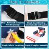 2 Pack 2 in 1 Inflatable Pool Floats Lounge with Leg Arm Rests Fabric Floating Lounger Chairs Blow up Pools Noodles for Adult Heavy Duty Float Chair for Party Summer Water Beach Lake(American Flag) view 4