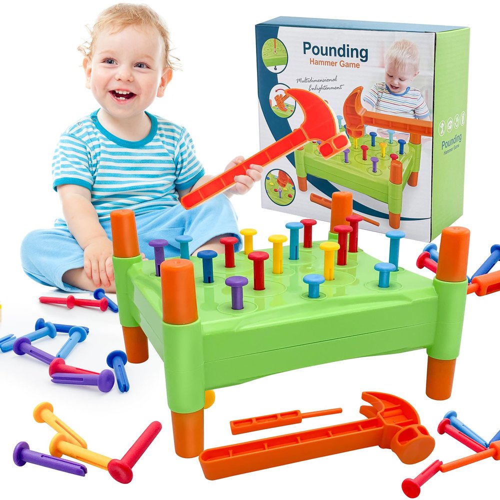 HYSHLC Baby Workbench Pounding Hammer Toy for Toddlers, STEM Educational Preschool Learning Toys for Kids, Kids Baby Hammer for Boys and Girls