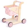 Asweets 2 in 1 Wooden Baby Walker Push and Pull Doll Stroller, Shopping Cart Learning Walker for Boys and Girls, Sit Stand Learning Toddler Toy (Pink) view 1