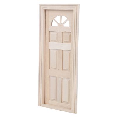 1:12 Dollhouse Wooden Miniature Simulated Door Unpainted Furniture Kit for DIY Enthusiasts (Six Gate Gate)