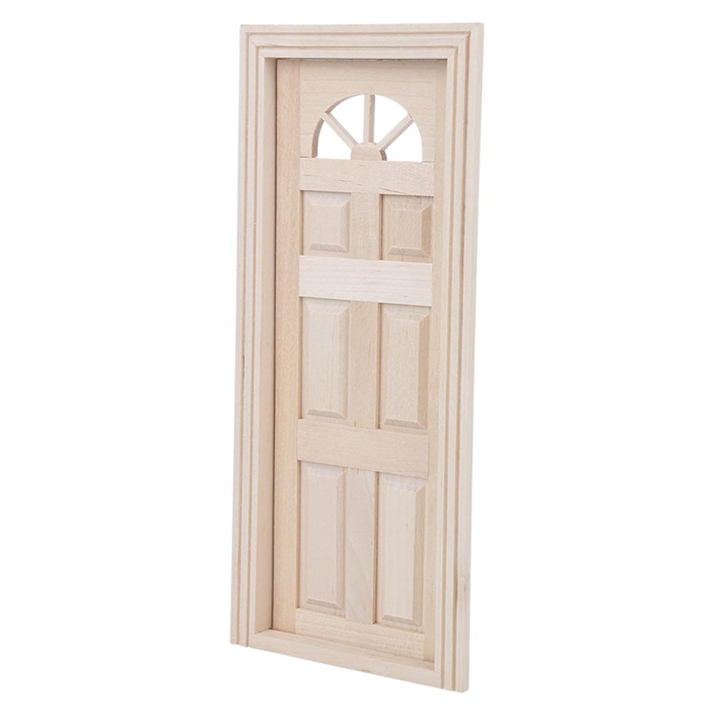 1:12 Dollhouse Wooden Miniature Simulated Door Unpainted Furniture Kit for DIY Enthusiasts (Six Gate Gate)