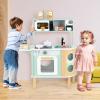 INFANS Kids Kitchen Playset, Toddler Wooden Pretend Cooking Set with Stove Microwave Dustbin Storage Cabinet, Play Kitchen Toy Set with Toy Food Cookware Accessories for Children Boys Girls view 4