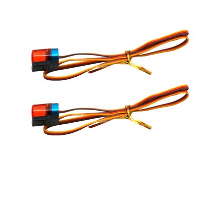 2PCS MORFUM RC Car Led Flash Lights Police 13mmx18mm Multi-Function 360 Degree Rotating Flashing Lamp 5 Modes Flashing Light Compatible with 1/10 Scale TRX4 SCX10 Off Road Car Truck (Red)
