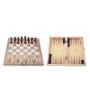 Travel Size Wooden Chess Set 3-in-1 Portable Folding Board Game for Family Fun - Premium Material Chess Checkers Backgammon Toy for Logical Thinking view 1