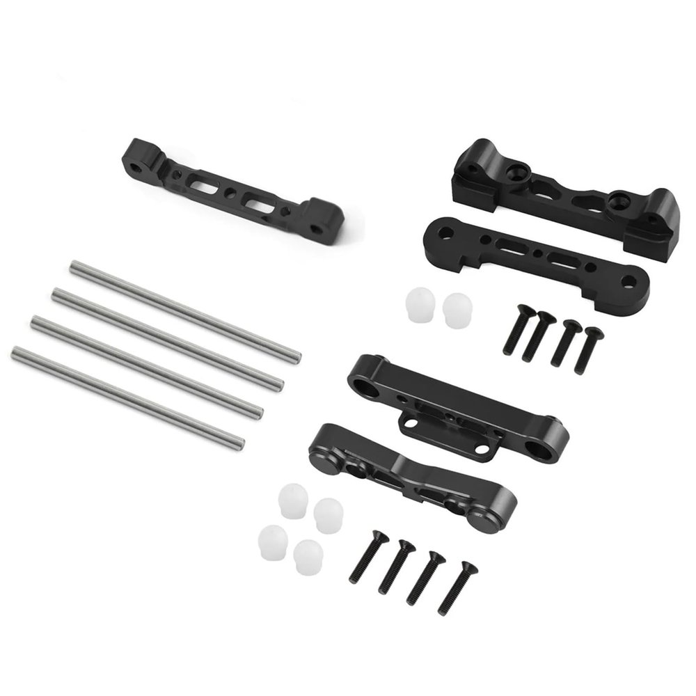 1 Set Metal Front & Rear Suspension Arm Code with Pin for Arrma 1/8 for KRATON for Outcast for Typhon 6S Upgrade Parts(Black)
