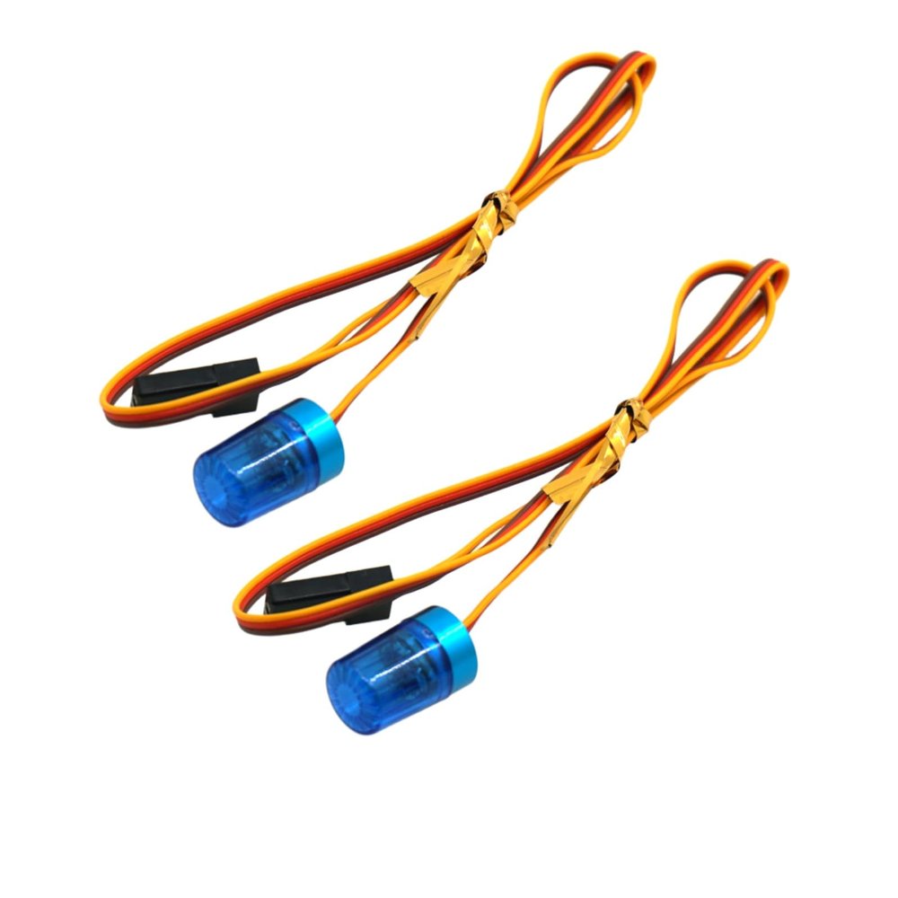 2PCS MORFUM Multi-Function RC Car Police LED Flash Light Alarm Lamp Flashing Rotating 5 Modes Flashing Light 13mmx18mm Lamp Decoration Compatible with 1/10 Scale TRX4 SCX10 RC Crawler Car (Blue)