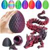 3D Printed Dragon Fidget Toys Dragon Egg 12inch Flexible Dragon Toy 3D Printed Dragon Egg with Articulated Dragon Inside Fidget Toys for Autism/ADHD Easter Toys Gifts (BlackPurple) view 1