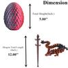 3D Printed Dragon Fidget Toys Dragon Egg 12inch Flexible Dragon Toy 3D Printed Dragon Egg with Articulated Dragon Inside Fidget Toys for Autism/ADHD Easter Toys Gifts (BlackPurple) view 2
