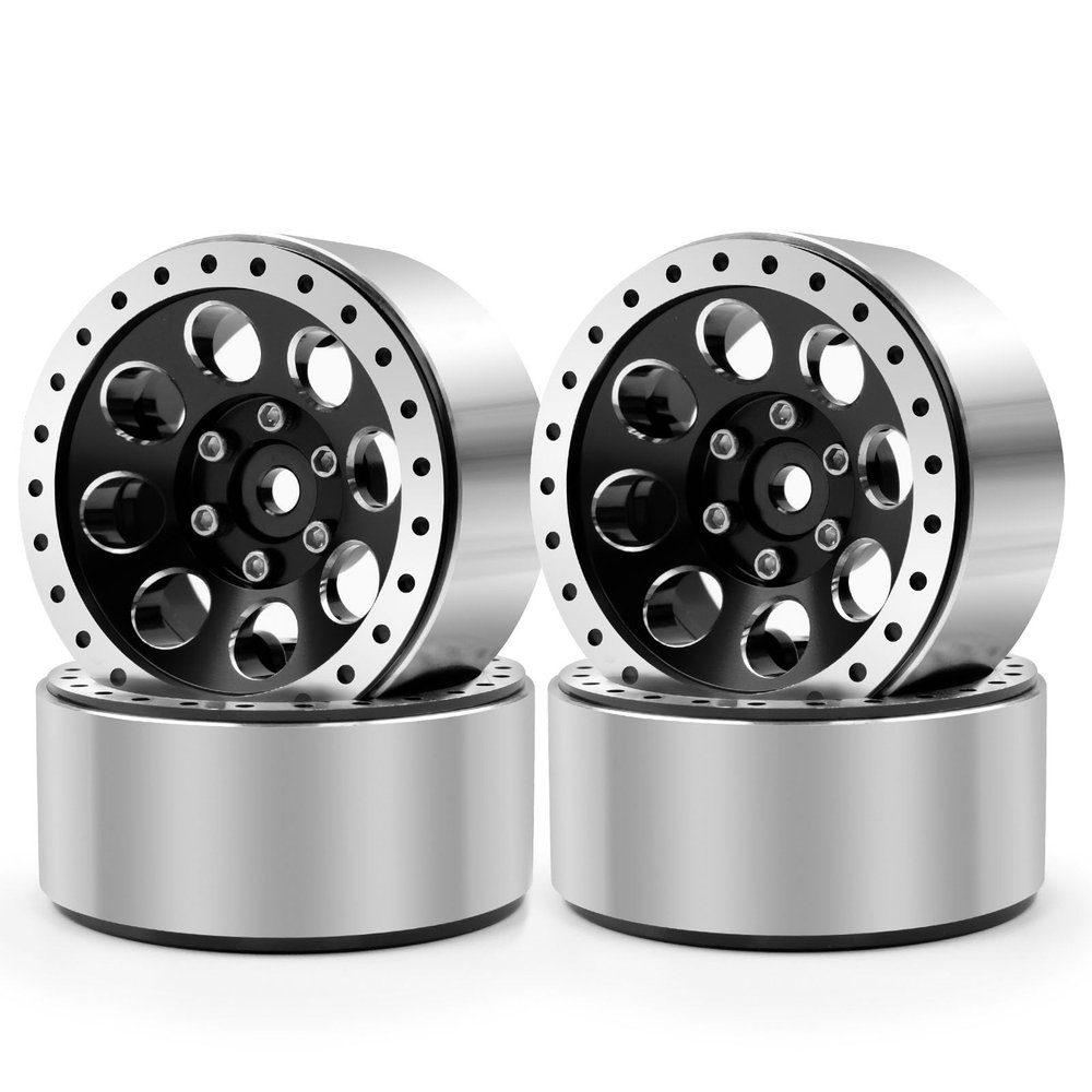 Benedict Harry 1.3 Beadlock Wheel Rims for SCX24 TRX4M Upgrade 1/24 1/18 RC Crawler Car (Black)