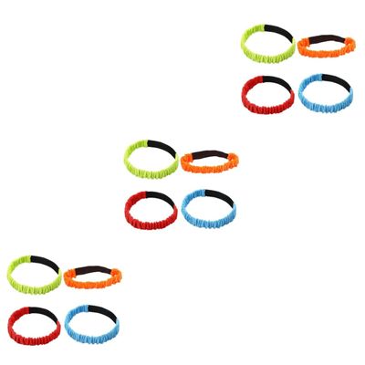 BESPORTBLE 12pcs Elastic Legged Race Bands for Outdoor Team Games Fun Two-Person Three-Legged Straps Vibrant Colors for Boys and Girls and Adults