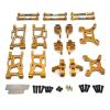 DAIHAOUU Metal Suspension Arm Steering Cup Hub Carrier Shock Tower Link Upgrade Parts for Wltoys 124008 124016-17-18-19 144001-02-10(Yellow) view 1