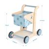 Asweets 2 in 1 Wooden Baby Walker Push and Pull Doll Stroller, Shopping Cart Learning Walker for Boys and Girls, Sit Stand Learning Toddler Toy (Blue) view 2