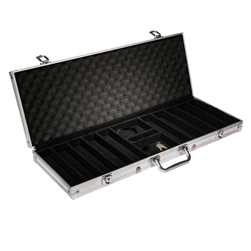 Gamers Lounge 500-count Aluminum Poker Chip Case - Locking, Key Included