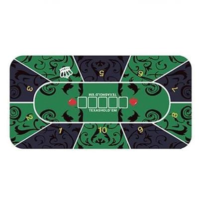 WUHUQN Table Mat 1.2 * 0.6cm Layout Poker Mat,10 Players Poker Rubber Mat Poker Topper,Portable Playmat Home Gambling Board Game Gaming Mat Poker Mat