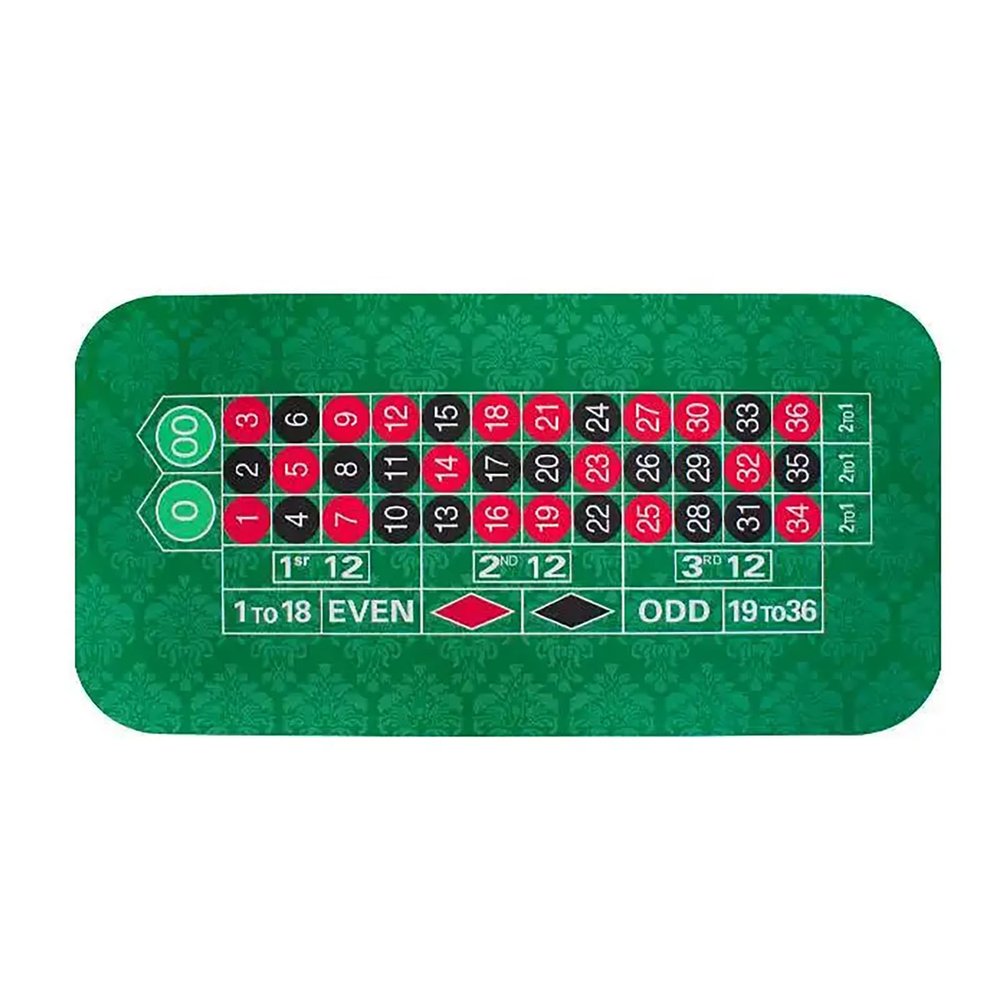 WUHUQN Professional Poker Mat Portable Poker Table Layout Anti-Slip Rubber Roulette Game Layout Table Top Cover, Poker Mat with Carrying Bag, 8 Players Game Layout Mat