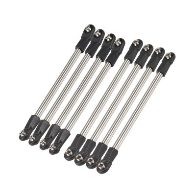 8Pcs Steel 275mm Wheelbase Links Set with Straight Angled M4 Rod Ends for 1/10 RC Crawler SCX10 D90 TF2 Chassis DIY