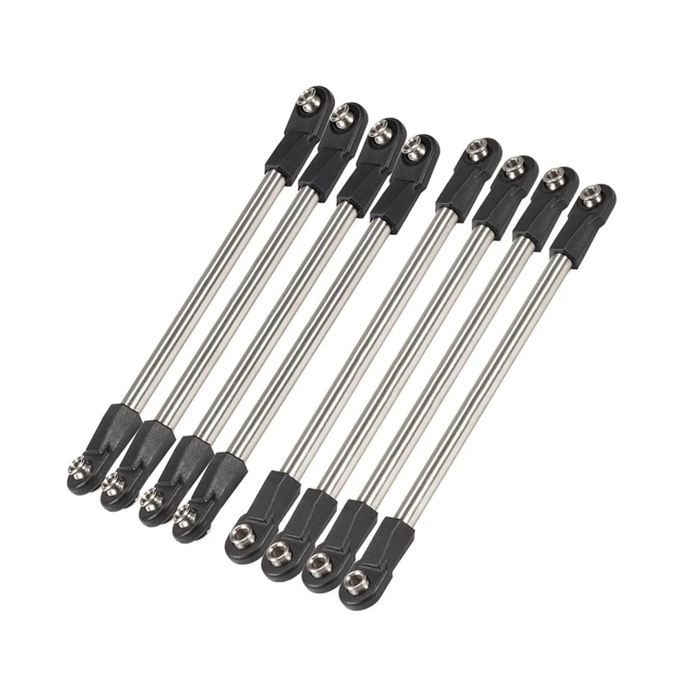 8Pcs Steel 275mm Wheelbase Links Set with Straight Angled M4 Rod Ends for 1/10 RC Crawler SCX10 D90 TF2 Chassis DIY