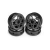1.9'' Carbon Fiber RC Wheels Rim for 1/10 Rock Crawler Capra SCX10 II TRX4 TF2 for Gmade R1 Element Enduro CC01 TF2 D90 YK6101 DIY(Black A) view 1