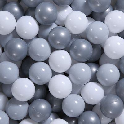 GOGOSO Ball Pit Balls for Toddler, Baby Plastic Playballs Kids Soft Pastel Pelotas Non-Toxic BPA-Free Gray+Pearl Gary+ White, 200 Balls