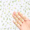 100 Pieces Tiny Green Flowers for Dollhouse Miniatures Resin Flowers for Crafts Tiny Things for Fairy Garden Micro Landscaping Decoration view 1