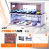 Tujoe 2 Pcs Display Case for Toy Car Garage with LED Light Stackable 1/64 Scale Diecast Toy Cars Garage for Maximum 58 Model Car Display and Storage(Red Bricks) view 2