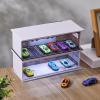 Tujoe 2 Pcs Display Case for Toy Car Garage with LED Light Stackable 1/64 Scale Diecast Toy Cars Garage for Maximum 58 Model Car Display and Storage(Red Bricks) view 4