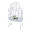 1:12 Scale Dollhouse Bird Cage Metal Opening Door Miniature Dollhouse Bird Cage with Fake Grass Bird Sticker (B) view 3