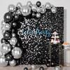 100pcs Black and Silver Balloons 12 Inch Metallic Silver and Black latex Party Balloons for Birthday Graduation Engagement New Year's Eve Party Decorations view 4