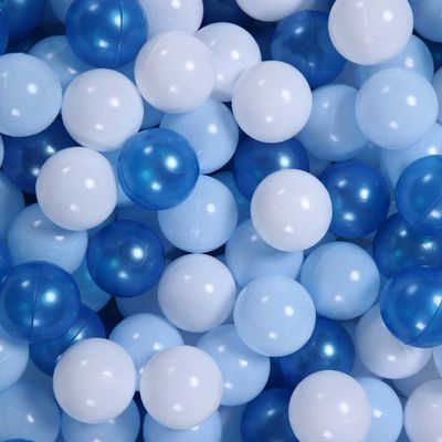 GOGOSO Ball Pit Balls for Toddler, Baby Plastic Playballs Kids Soft Pastel Pelotas Non-Toxic BPA-Free Pearl Blue+Light Blue+White 50 Balls