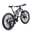 1:8 Scale Die-Cast Mini Mountain Bike Toy Miniature Finger Bicycle Model Alloy Cake Topper Desktop Decoration Crafts for Cycling Lovers Bike Racers Athletes Children Boys and Girls (Purplish Red) view 1