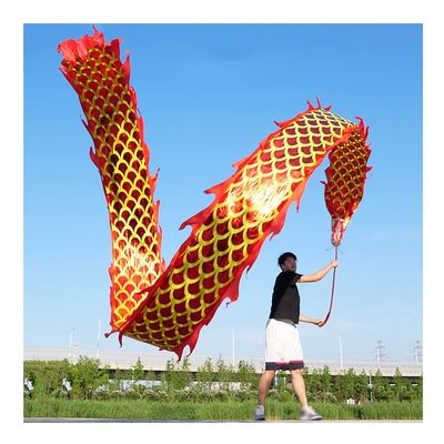8KLANMMQ Dragon Dance Flinging Ribbon, Outdoor Exercise Kung Fu Fitness Throw Streamer, Silk Flowy & Shaking Poi,4 Colors, 3 Sizes (Color : Purple, Size : 6m/20ft) (Red 10m/33ft)
