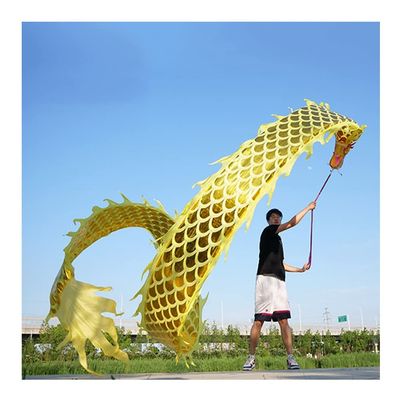 8KLANMMQ Dragon Dance Flinging Ribbon, Outdoor Exercise Kung Fu Fitness Throw Streamer, Silk Flowy & Shaking Poi,4 Colors, 3 Sizes (Color : Purple, Size : 6m/20ft) (Yellow 8m/26ft)