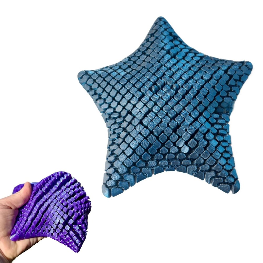 Cute Articulating Squishy Starfish - 3D Printed flexibat Fidget Desk Starfish Toy - Fun Desk Decor,Unique Flexible Starfish Gift
