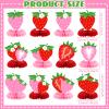 12 Pcs Strawberry Party Decoration Honeycomb Centerpieces Red Pink Strawberry Table Topper Table Decoration for Summer Birthday Fruits Theme Party Favors Supplies view 2