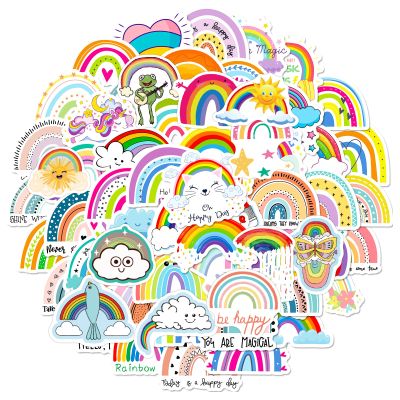 100PCS Cute Rainbow Stickers Pack  Colorful Waterproof Vinyl Decals for Kids, Teens & Girls, Perfect for Water Bottles, Notebooks, Skateboards, Laptops & More