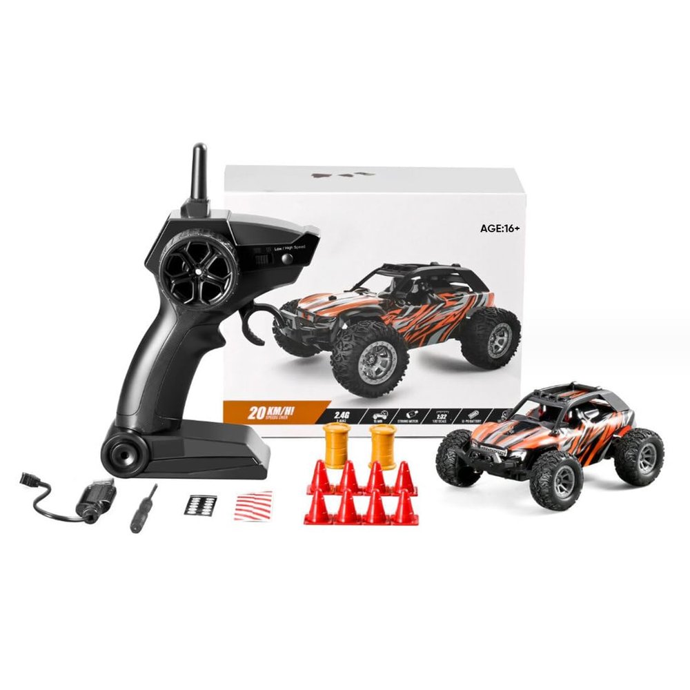 Actualia 1:32 RC Drift Off-Road Vehicle Model, 2.4G Electric Mini 4WD RC All Terrain Off Road Truck Fast 20KM/H, Remote Control High-Speed Car for Adults - RTR Version
