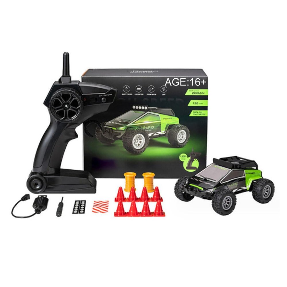 Actualia 1:32 RC Drift Off-Road Vehicle Model, 2.4G Electric Mini 4WD RC All Terrain Off Road Truck Fast 20KM/H, Remote Control High-Speed Car for Adults - RTR Version