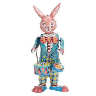 RiToEasysports Rabbit Clockwork Toy, Metal Vintage Retro Swinging Drumming Rabbit Wind Up Toys for Gifts Collection Decoration