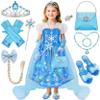 KKONES Princess Dresses for Girls, Light Up Princess Costume with Cape, Birthday Halloween Party Gift for Toddler Age 3-8 Year Old view 1