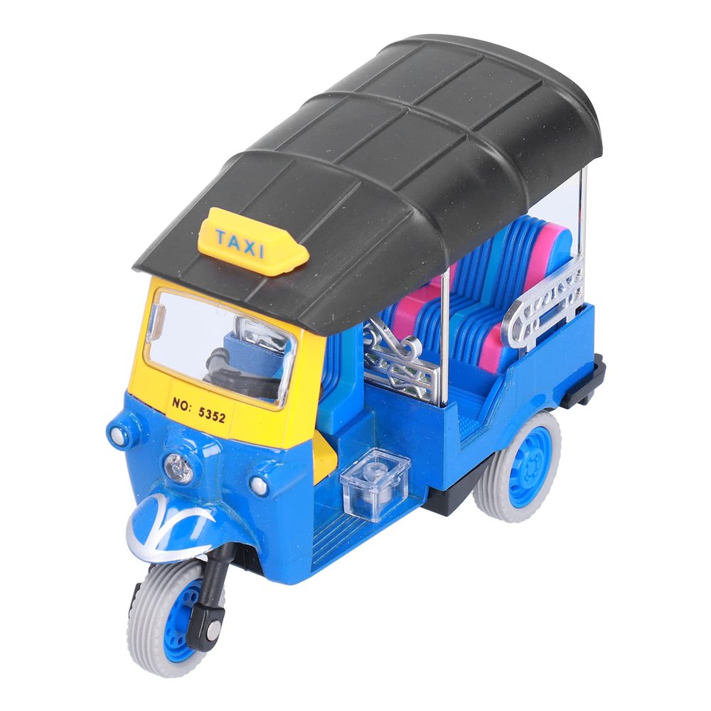 Aramox Pull Back Thai Tricycle Alloy Car Model Toy, Exquisite Design, Birthday Children 3 Years Old + (Blue)