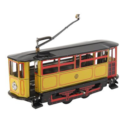 Tinplate Vintage Wind Up Trolley Functional Decorative Toy for Kids Adult, Metal Trolley Model WindUp Prop for Coffee Shops
